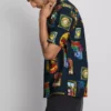 Resort print revere collar shirt