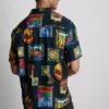 Resort print revere collar shirt