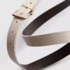 Reversible belt with metallic buckle