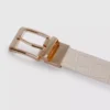 Reversible belt with metallic buckle