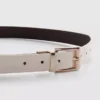 Reversible belt with metallic buckle