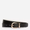 Reversible curved-buckle belt