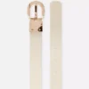 Reversible curved-buckle belt