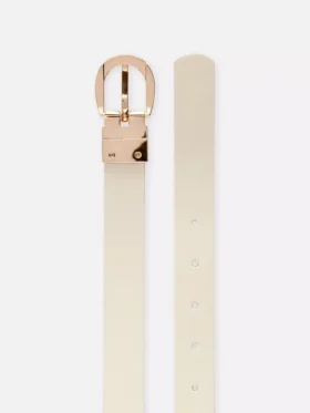 Reversible curved-buckle belt