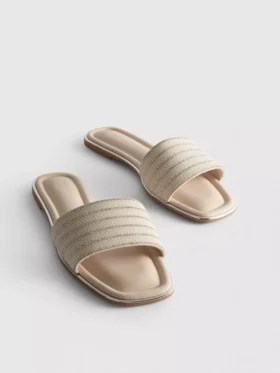 Rhinestone bead mule sandals
