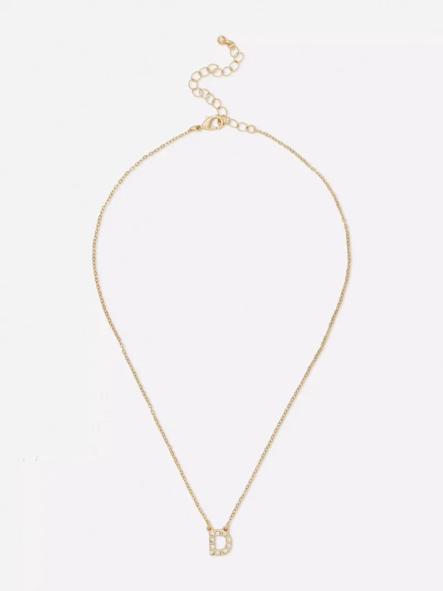 Rhinestone initial necklace