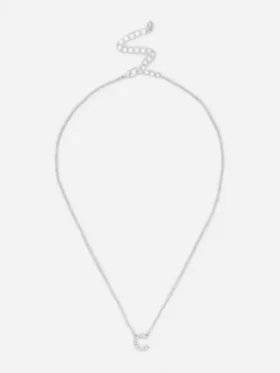 Rhinestone initial necklace