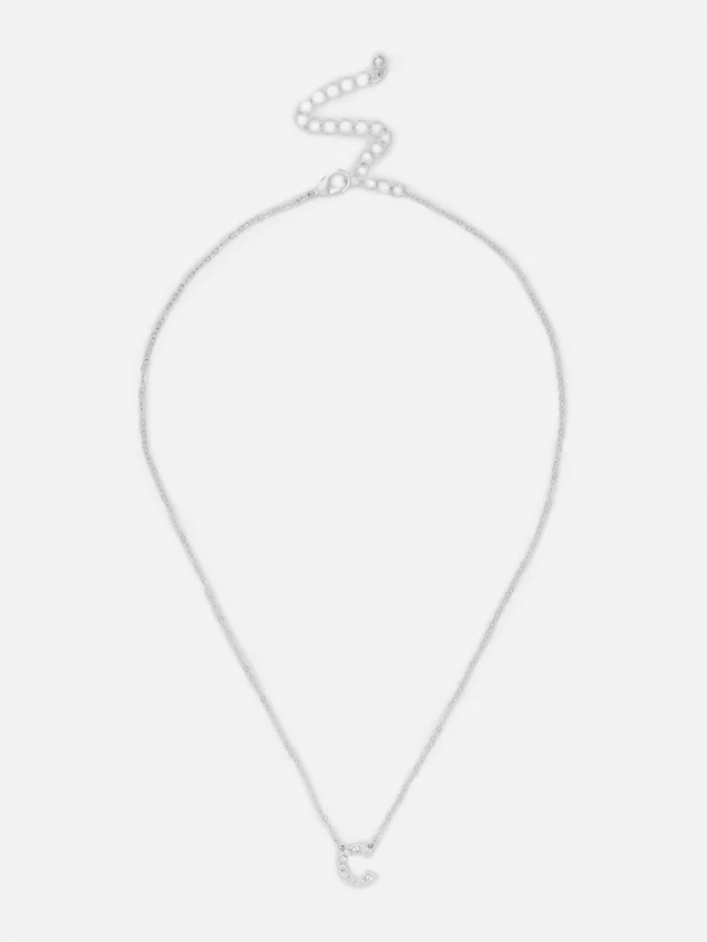 Rhinestone initial necklace