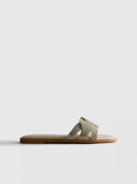 Rhinestone mule sandals