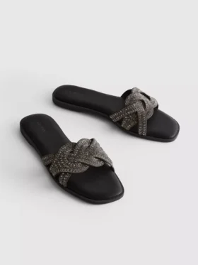Rhinestone mule sandals