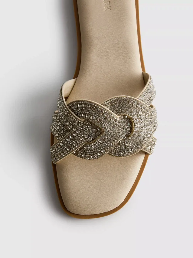 Rhinestone mule sandals