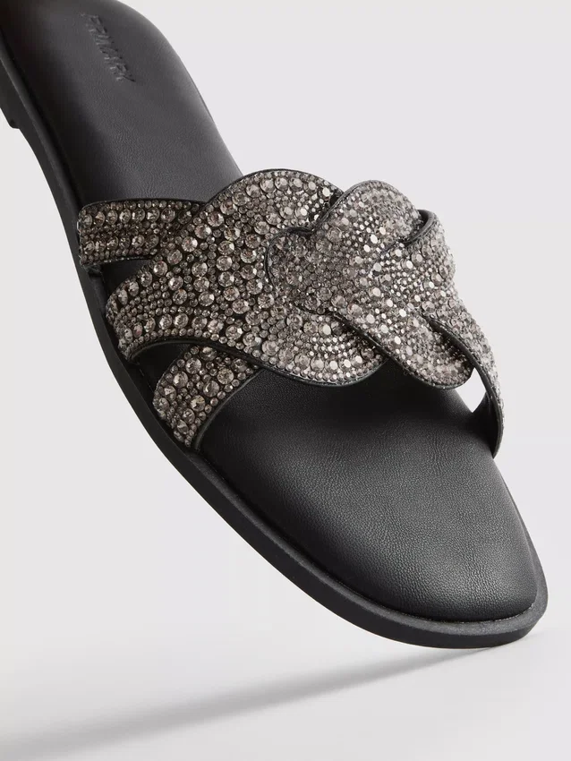 Rhinestone mule sandals