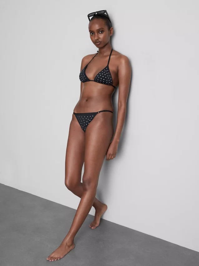 Rhinestone triangle bikini top