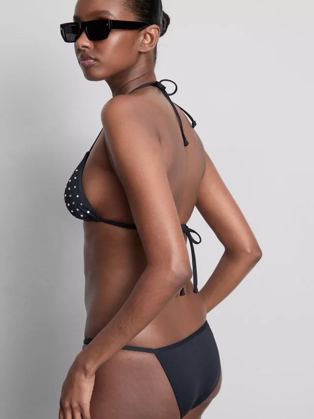 Rhinestone triangle bikini top