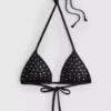 Rhinestone triangle bikini top