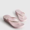 Rhinestone wedge flip flops