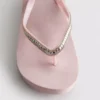 Rhinestone wedge flip flops