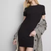 Ribbed bodycon mini t-shirt dress