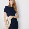 Ribbed bodycon mini t-shirt dress