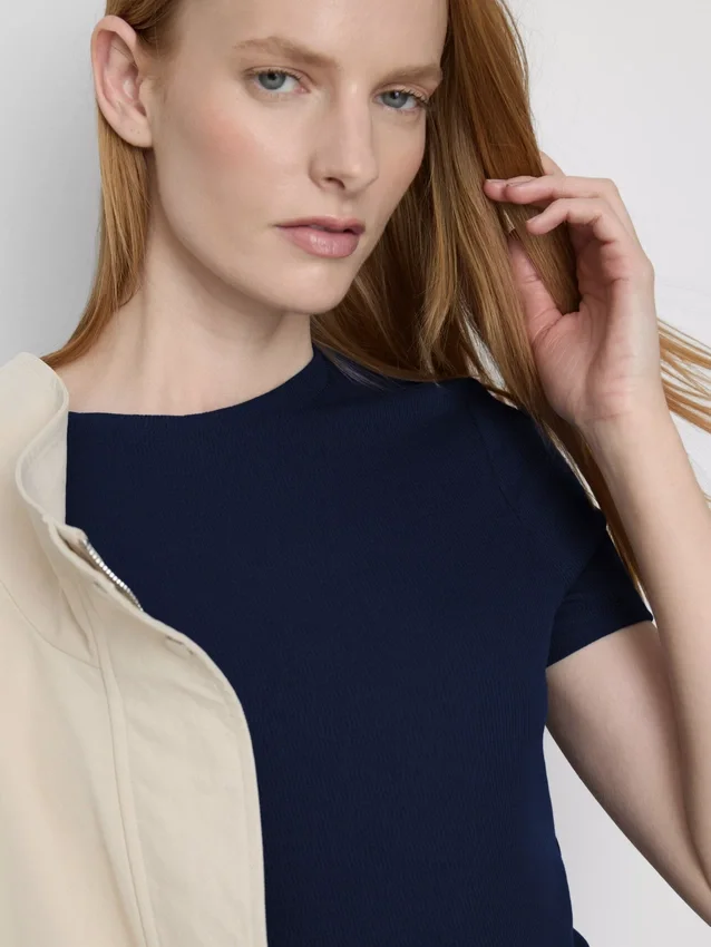 Ribbed bodycon mini t-shirt dress