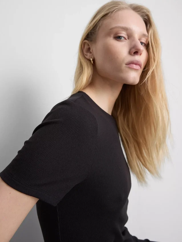 Ribbed bodycon mini t-shirt dress
