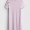 Ribbed bodycon mini t-shirt dress