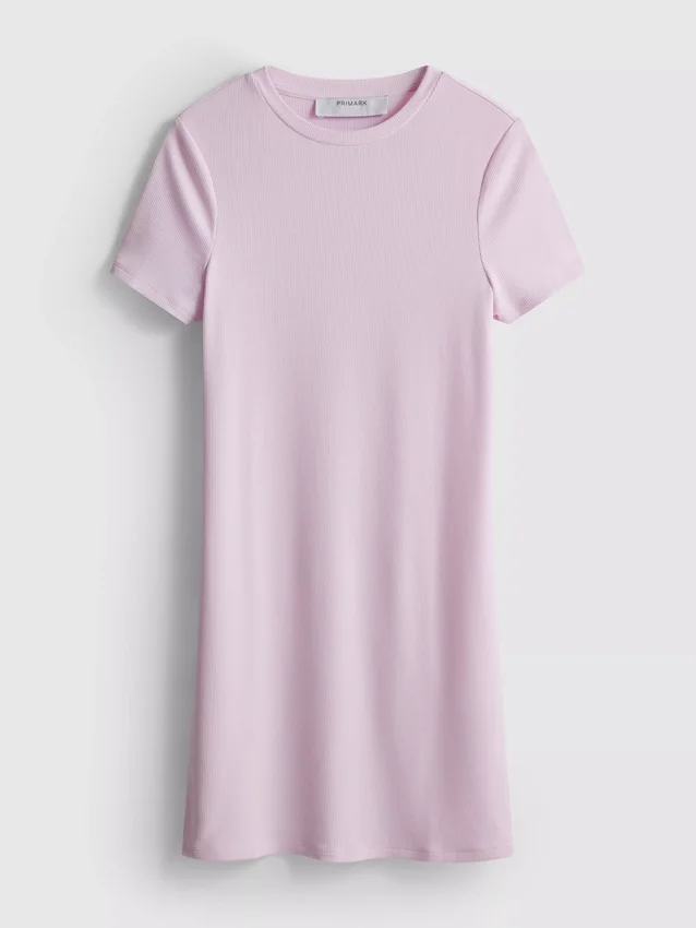 Ribbed bodycon mini t-shirt dress