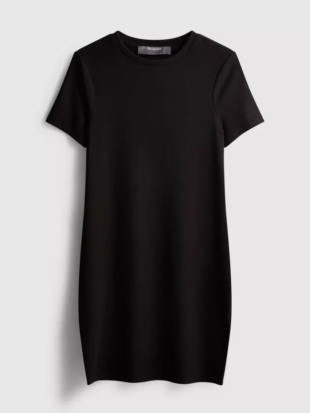 Ribbed bodycon mini t-shirt dress