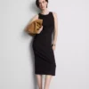 Ribbed built-in-bra midi dress
