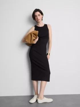 Ribbed built-in-bra midi dress
