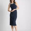 Ribbed built-in-bra midi dress