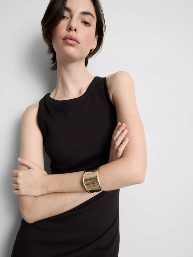 Ribbed built-in-bra midi dress