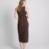 Ribbed built-in-bra midi dress