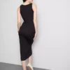 Ribbed built-in-bra midi dress