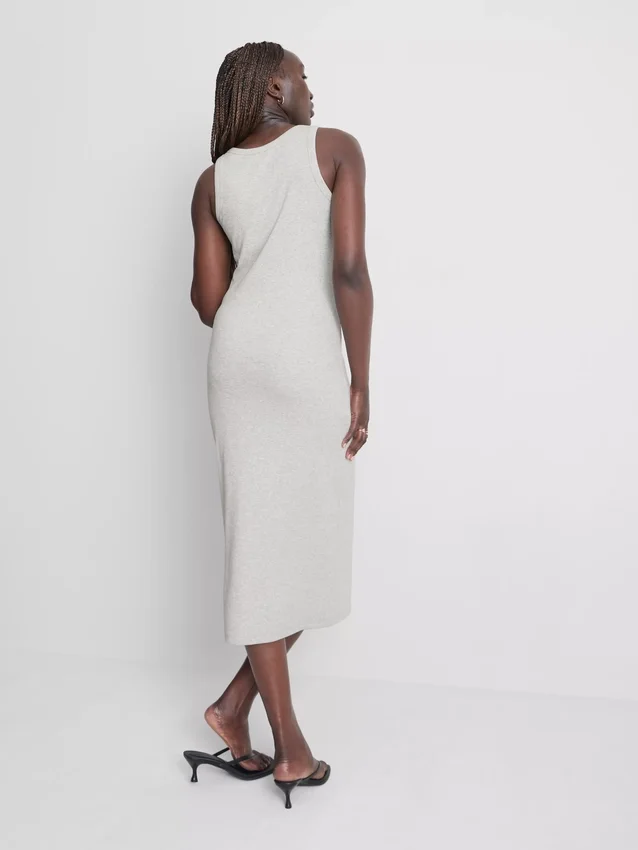 Ribbed built-in-bra midi dress