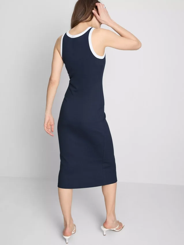 Ribbed built-in-bra midi dress