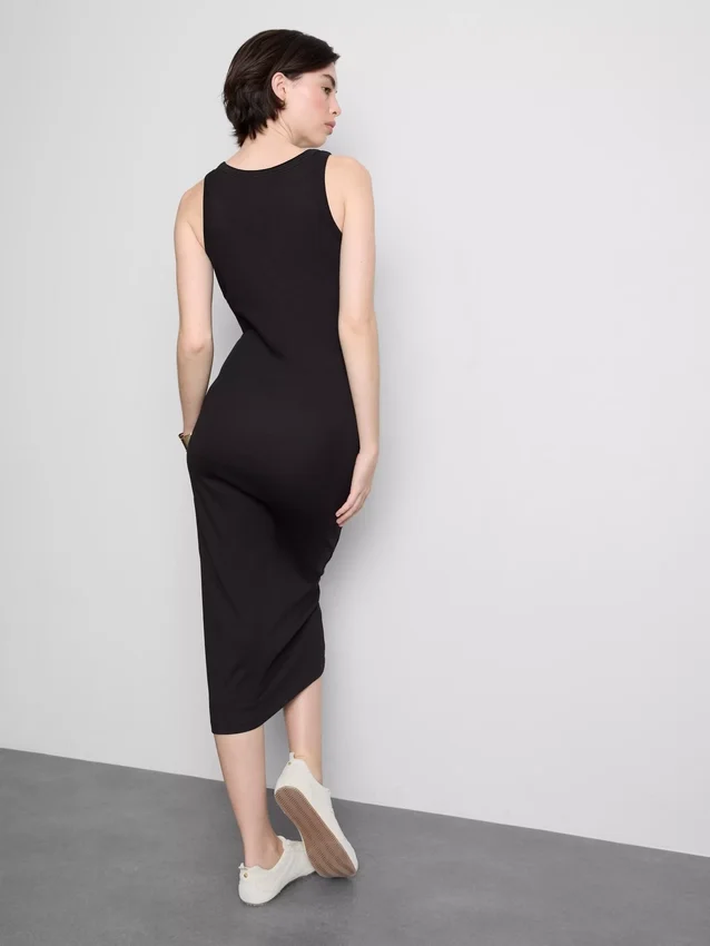 Ribbed built-in-bra midi dress