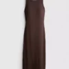 Ribbed built-in-bra midi dress