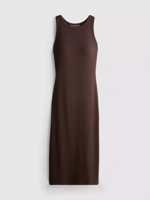 Ribbed built-in-bra midi dress