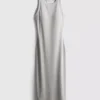 Ribbed built-in-bra midi dress