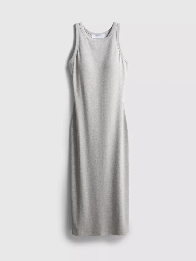 Ribbed built-in-bra midi dress