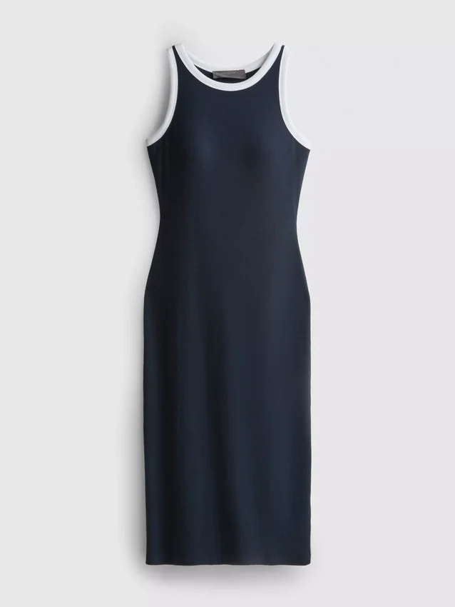 Ribbed built-in-bra midi dress