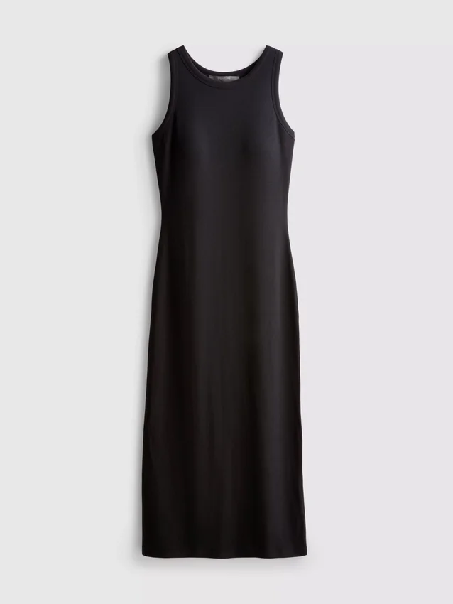 Ribbed built-in-bra midi dress