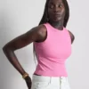 Ribbed built-in bra tank