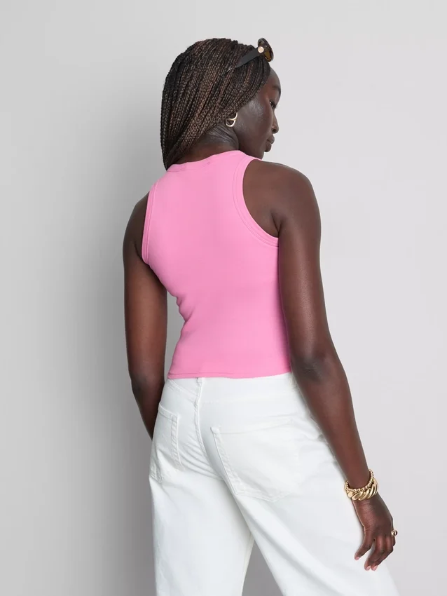 Ribbed built-in bra tank