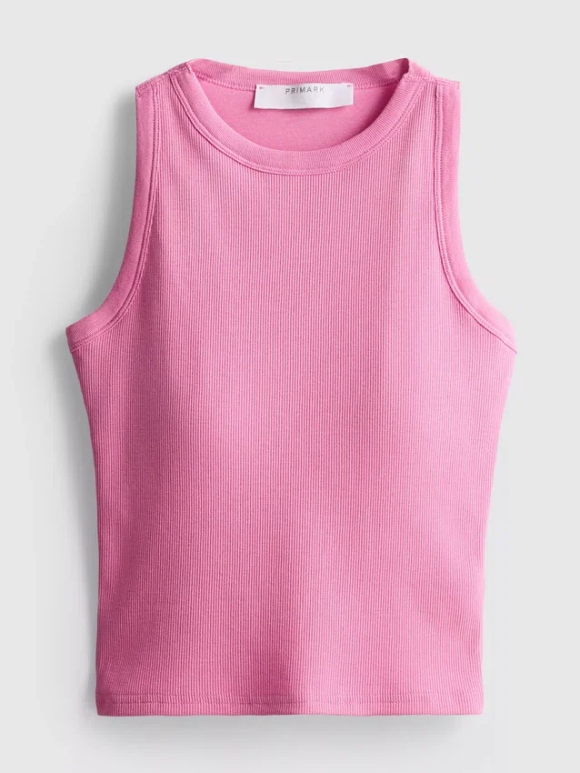 Ribbed built-in bra tank