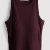 Ribbed built-in bra tank