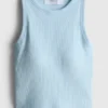 Ribbed built-in bra tank