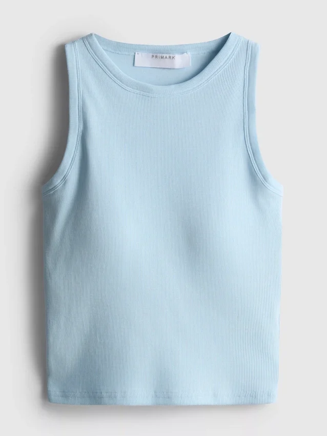 Ribbed built-in bra tank