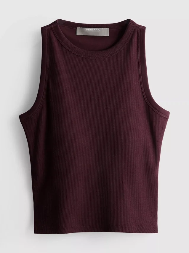 Ribbed built-in bra tank